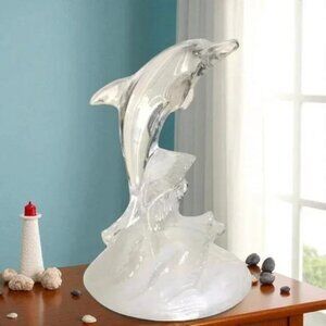 Cristal D'arques Dolphin Led Crystal Glass Figurine